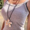 Stylish Blossom Charm Textured Flower Pendant Necklace Elegant Floral Clavicle Chain for Parties Women Accessory