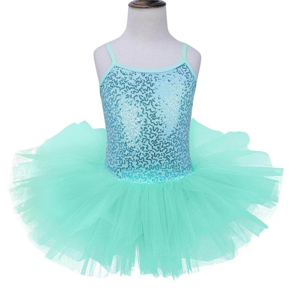 Kids Girls Ballet Dance Tutus Sleeveless Tulle Sequins Ballerina Dancewear Swan Lake Performance Costume Dance Dress Tutu Dress