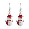 Cute Cartoon Christmas Snowman Earrings Drop Dangle Decoration Costumes Jewelry Women Girls Gift Funny Dainty Earrings