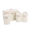 Set da 4 pezzi: Porta pane e barattoli in ferro per cucina, Caffè, Tè, Zucchero, Porta pane in metallo per piano di lavoro