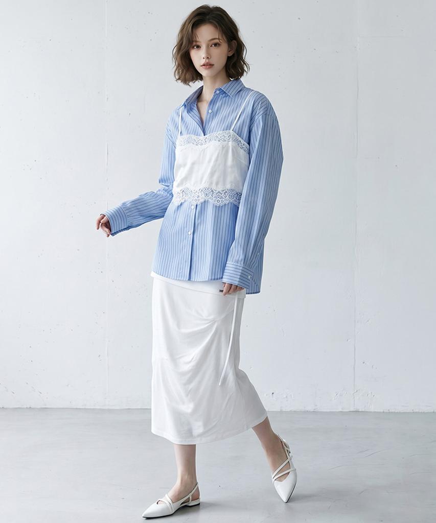 Eilubeu Collar Skirt Aasdsk105P