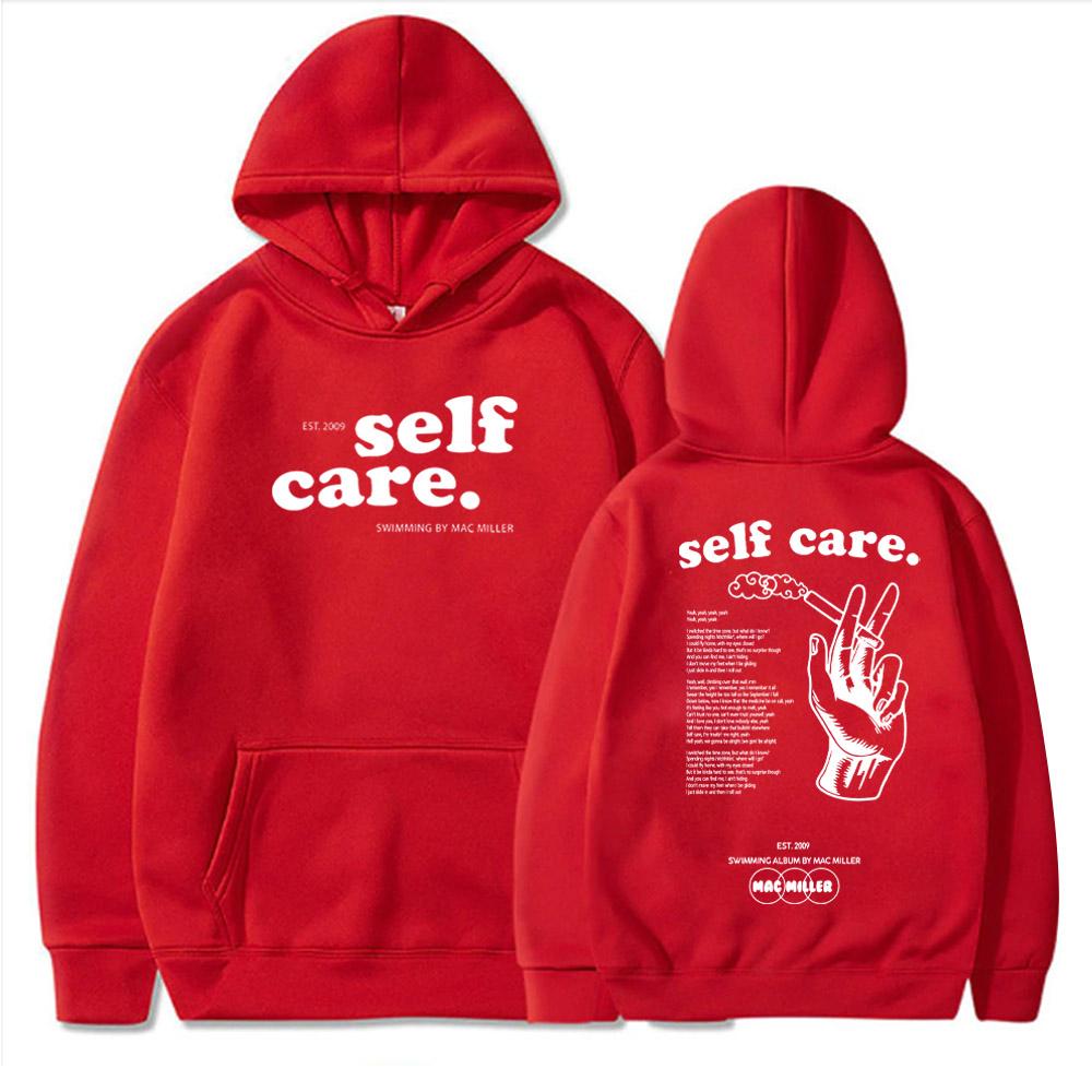 Mac M Self Care Hoodie Swimming Album Hoodie Mac M Fan Gift Self Care Merch Pullover Tops Streetwear Unisex