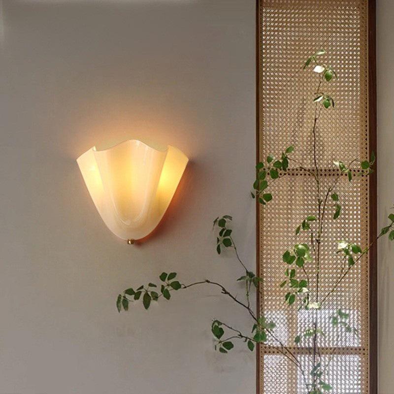 Seashell Art Glass Wall Lamp: Retro Corridor and Bedside Light