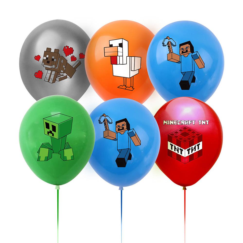 Miner Birthday Party Supplies Pixel Theme Include Cake Topper Banner Balloons