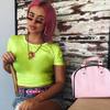 Fashion Crop Top Short Bottoming Shirt Embroider T-shirt Silm Thin Sweatshirt Slim Thin Sweater