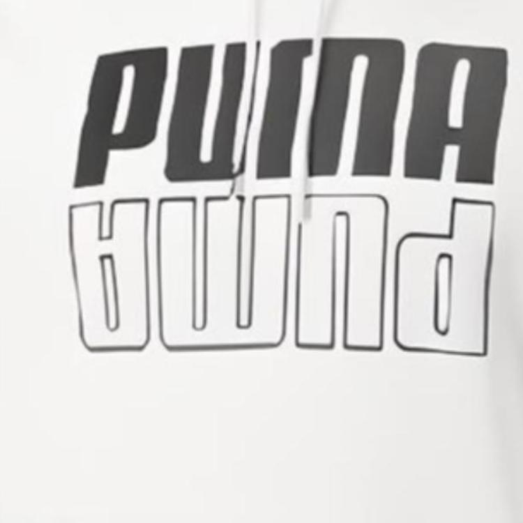 Puma Color Block Logo Drawstring Hoodie Men Hoodies White 846557-02