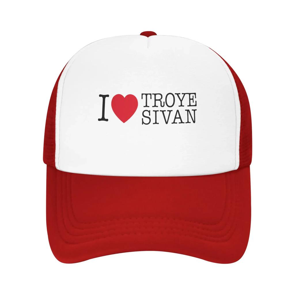 I Love Troye Sivan Very Much Hiking Mesh Baseball Caps For Womens Unisex Male Beach Golf Hat Hip Hop Trucker Cap