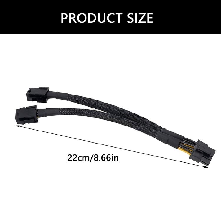 Double 6 Pin Female To 8 Pin Male Power Cable Upgrading PC Power Supplies Power Cable Adapter for Video Card Accessories