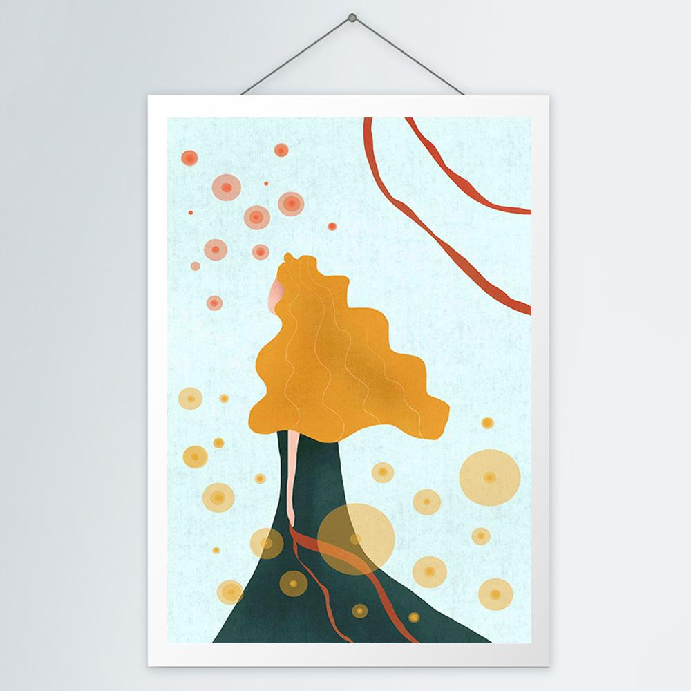 Nordic Figure Oil Painting Blonde Goddess Abstract Art Canvas Painting Living Room Corridor Office Home Decoration Mural No Frame