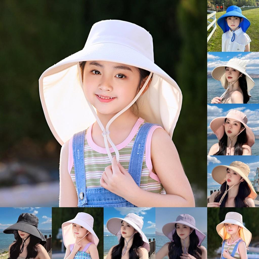 Summer Sun Protection Fisherman Hat With Wide Brim For Adults And Kids Outdoor Sunshade Cap