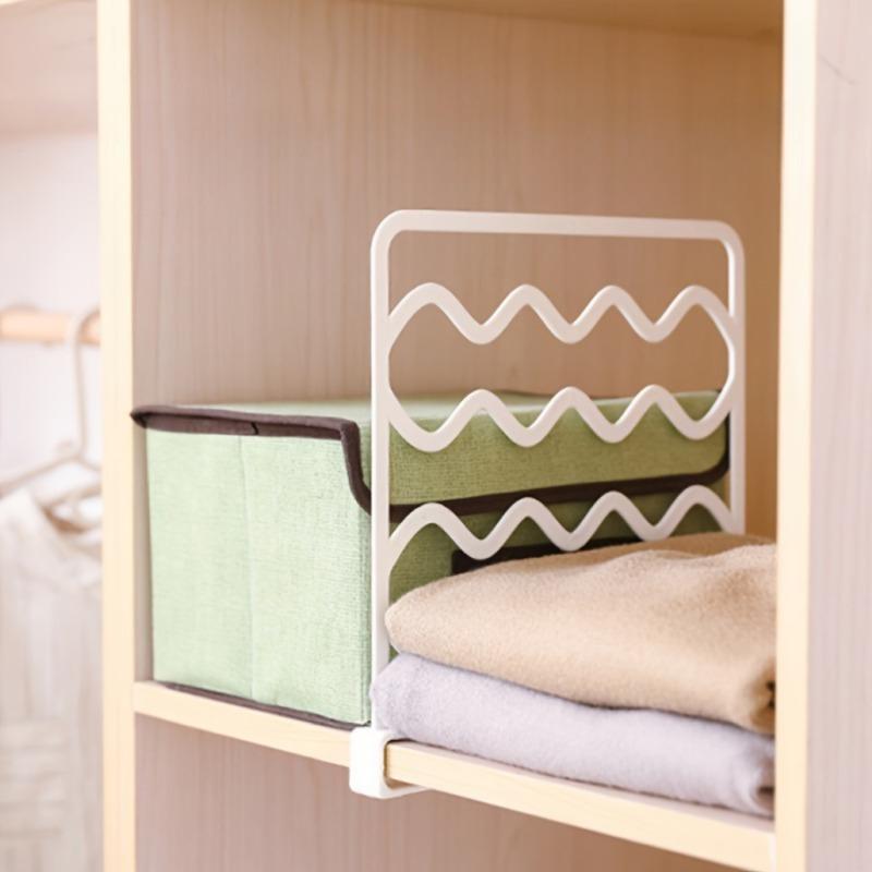 10Pack Adjustable Shelf Dividers Plastic Closet Organizer for Wardrobe Cupboard Bookcase Space-Saving Storage Rack Shelf Divider