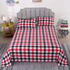 Plaid Bed Flat Sheets Home Textile Modern Single Queen King Size Bedspread Bedding Brushed Breathable Anti-Mites Mattress Cover
