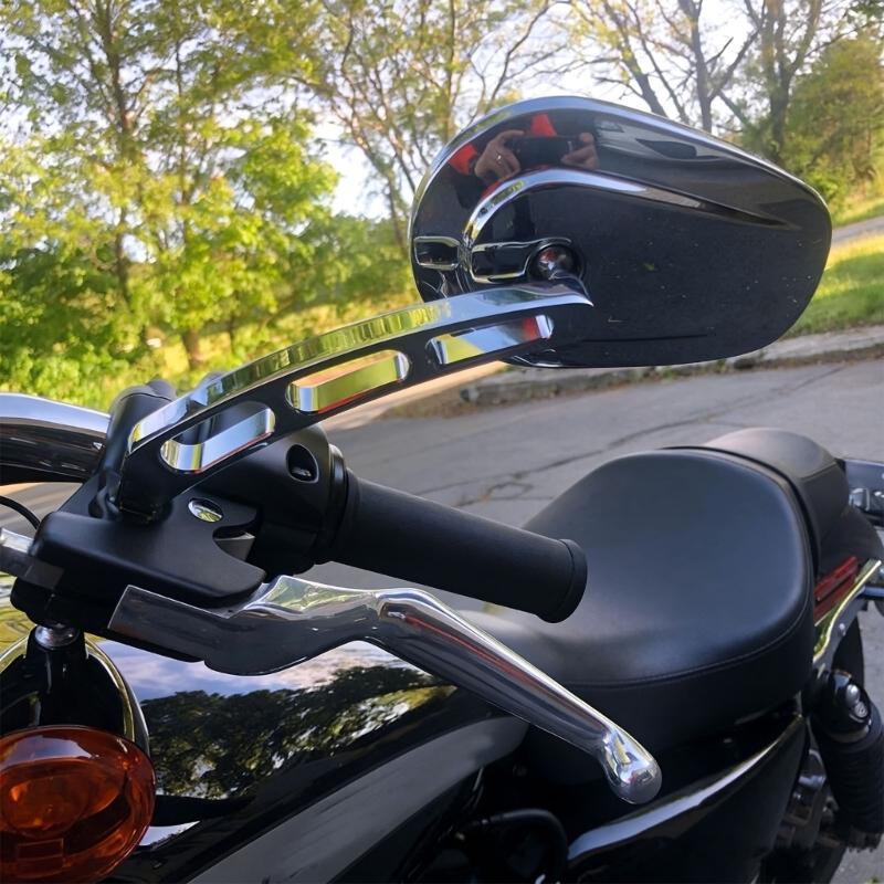 2 Pieces Sturdy Aluminum Motorcycle Mirrors Including Protective Layer For Older Bike Styles