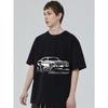 Oversized T-Shirt Black Novo American Muscle Car Graphic Print Casual Streetwear Men's Top