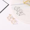 Cross-Border Fashion Jewelry: Creative Metal Hollow Triangle Diamond Earrings