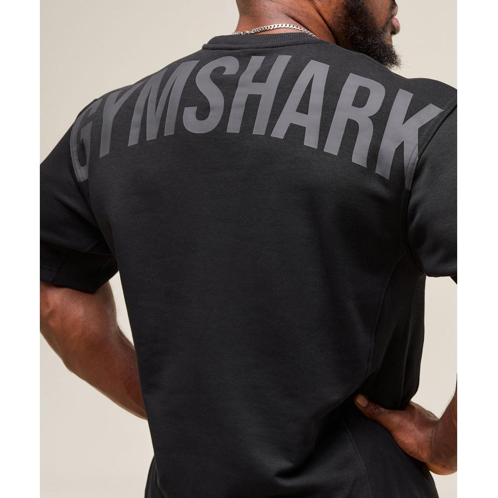 Gymshark Power Short Sleeve Crew Black A2c9i Bb2j