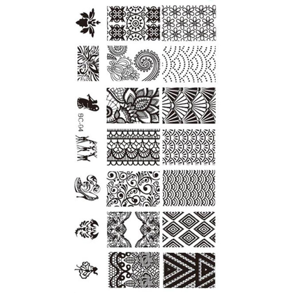 Lace Stamper Nails Art Stamp Stamping Template Flowers Image Printer Plate