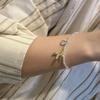 Korean Style S925 Sterling Silver Balloon Dog Beaded Bracelet - Handmade, Elastic, Fashionable, Cute Jewelry