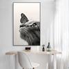 Black And White Cats Butterfly Canvas Painting Cute Animal Poster for Bedroom Decor Sports Landscape Office Room Home Decor Gift
