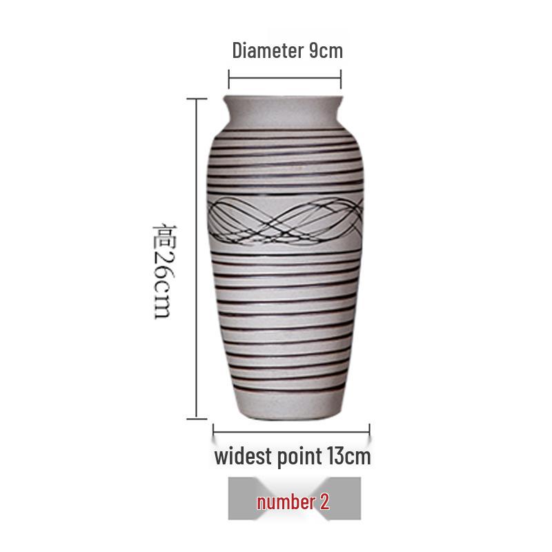 Modern Minimalist Chinese Pottery Vase for Floor Standing Dried Flower Arrangements