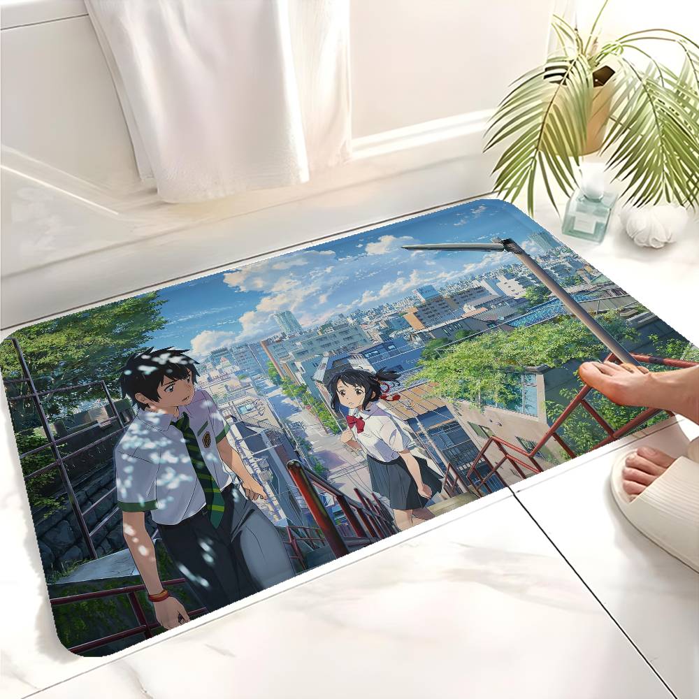 Anime Your Name Floor Mat Rectangle Anti-slip Home Soft Badmat Front Door Indoor Outdoor Mat Welcome Doormat