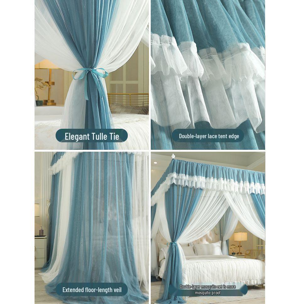 Freestanding Noble Style Foldable Mosquito Net for Bedroom - No-Installation Canopy for Large Beds