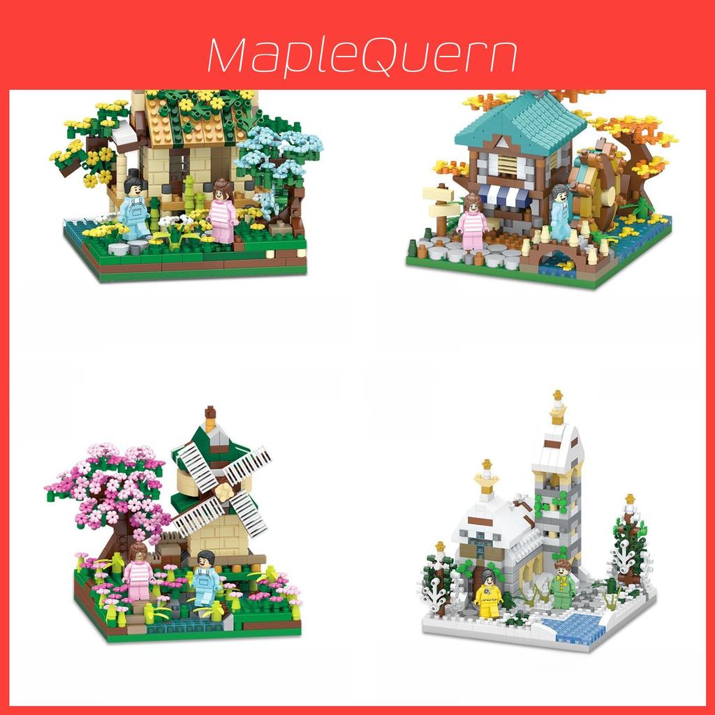 Four Season Micro Particle Building Blocks Set For Street Scene Decor With Diy Assembly For Creative Kids