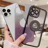 For iPhone 15 Pro Max Luxury Plating Gradual Flash Diamond Frame Phone Case For iPhone 11 12 13 14 16 Plus Lens Protective Cover