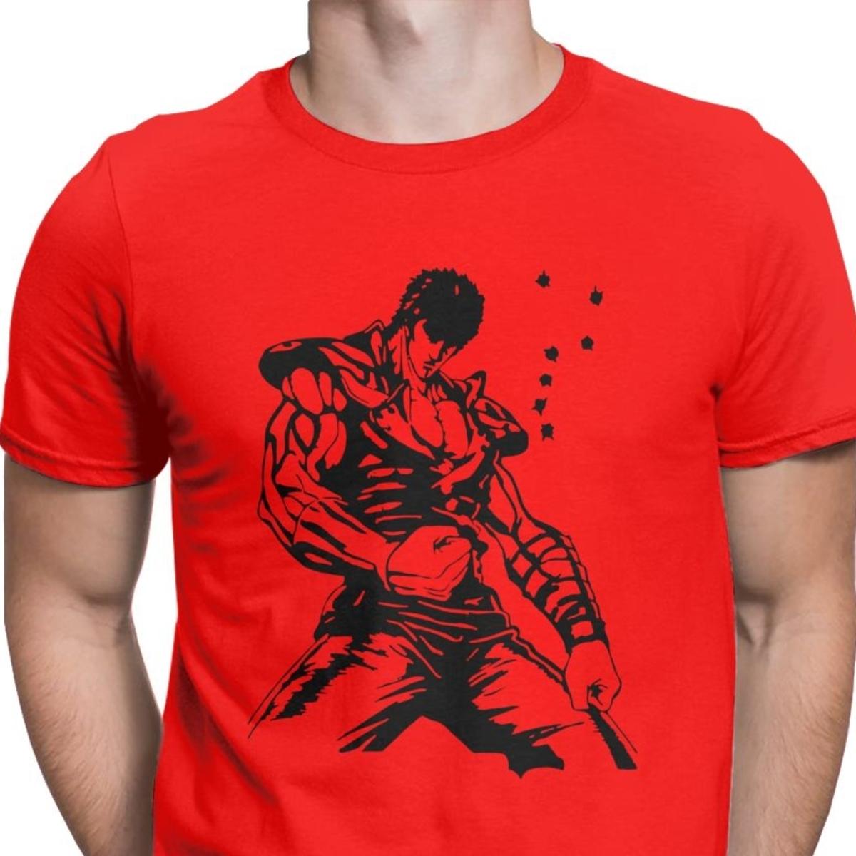 

Kenshiro Hokuto No Ken Tee Shirt Men Fist of the North Star Fashion Cotton Tees Tshirts Camisas Hombre L