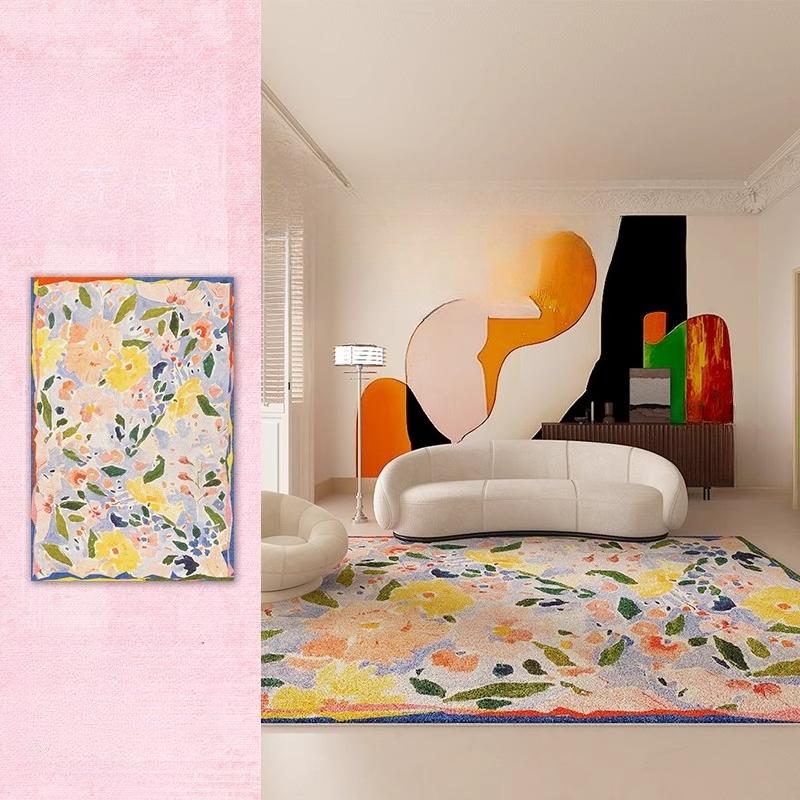 Dopamine Pink Fluffy Carpet Thick Soft Irregular Plush Rug For Living Room Bedroom Lounge Floor Mat
