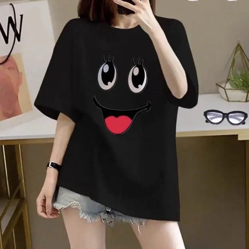 Womens Elegant Sweet Printed Summer Casual Shortsleeved Tshirt Versatile Tops Tops Womens Womens Harajuku Sleeve Casual S