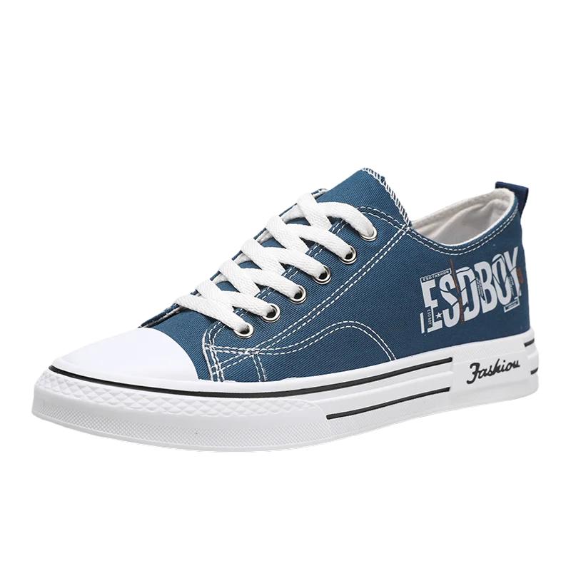 

Мужские парусиновые туфли Повседневная обувь Черные тканевые туфли Тренд Буквенный принт Мужская обувь Низкие кроссовки Мужские кроссовки Дышащая спортивная обувь 39 синий