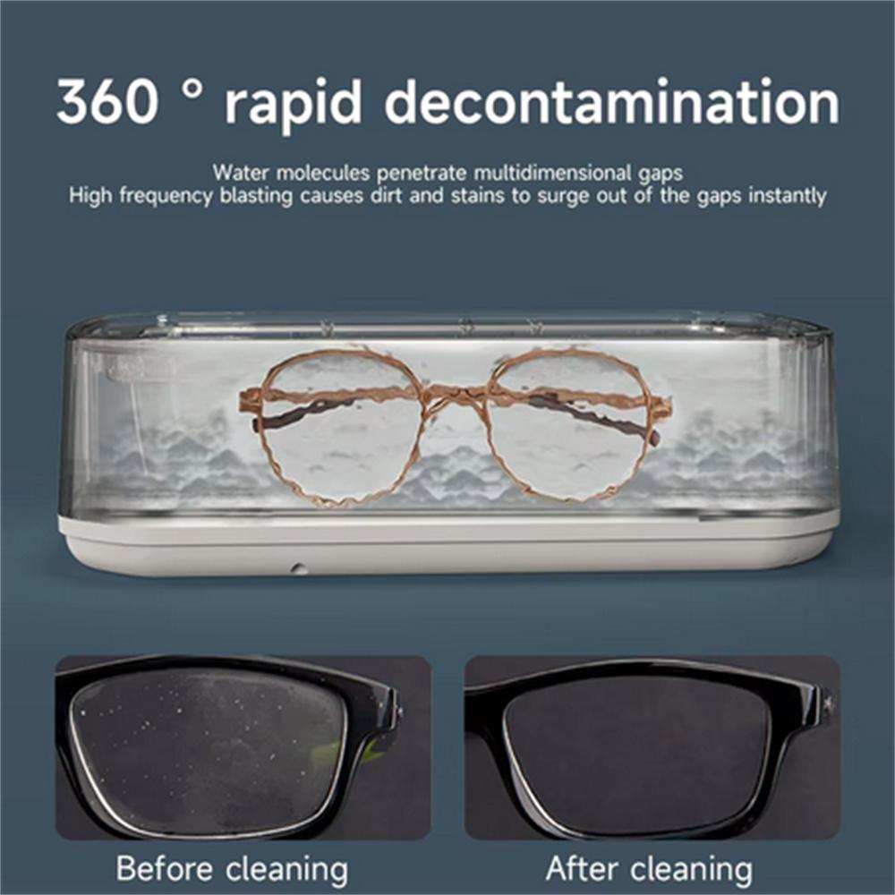49KHZ Ultrasonic Cleaner 650ml Mini High Frequency Vibration Cleaner for Glasses, Jewelry, Dentures and Soothers