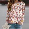 Fall Autumn Women'S Fashion O Neck Long Sleeve T-Shirt Loose Clothes Green Lily Print T Shirt For Girls Street