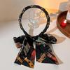 Adjustable Bow Ribbon Hairband Floral Print Hair Hoop Fashion Hair Bands  Boho Hair Accessory
