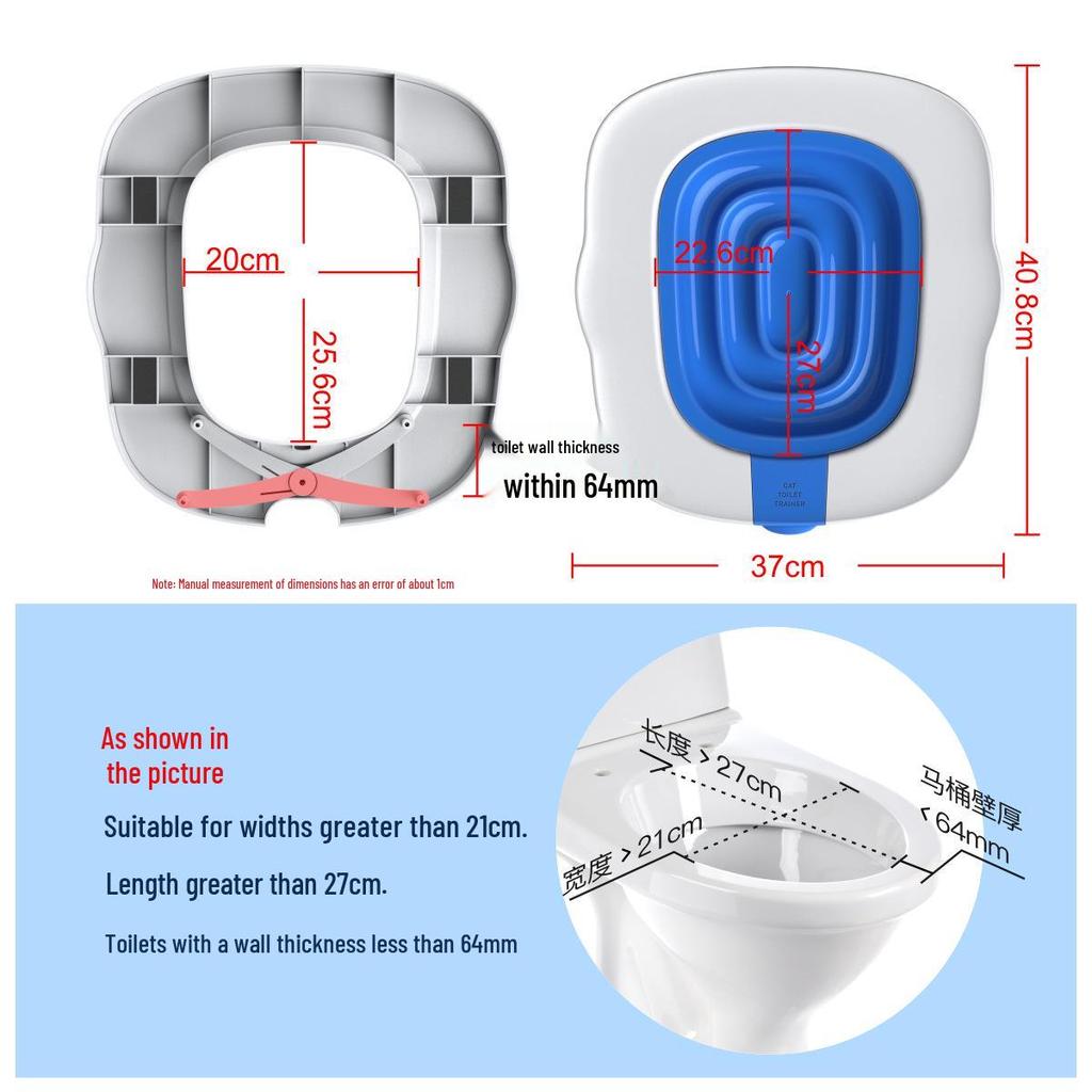 Upgraded Reusable Detachable Cat Toilet Training Litter Box System