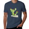 Prickly Pear Cactus Watercolor Illustration Tshirt Basic Solid Color Short Sleeve Cotton Top