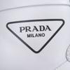 Vynikající PRADA Vysoké tenisky Trojúhelníkové logo bílá kůže Pánské 6 1T638M Použité