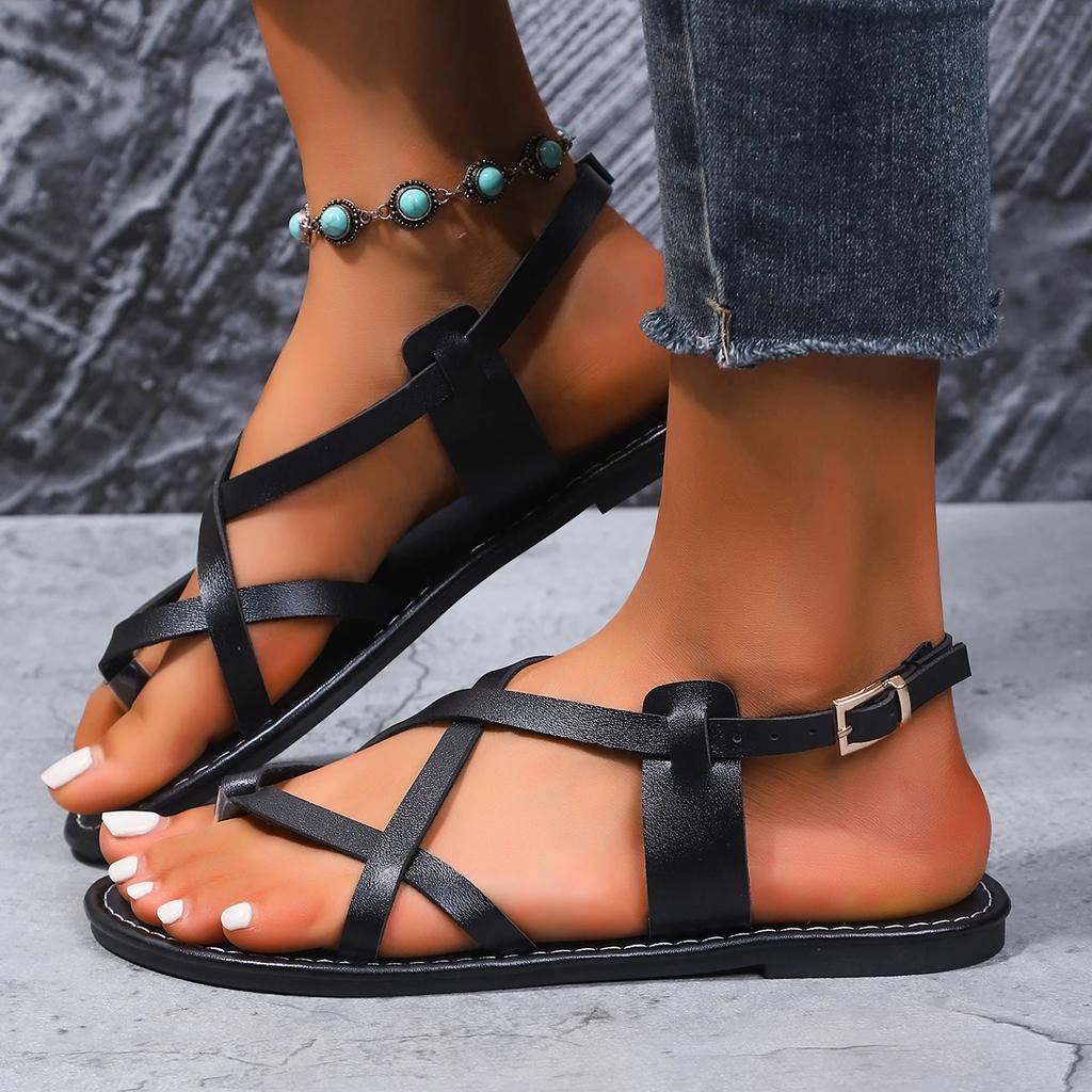 Fashion Women Casual Flat Sandals 2025 New Fashion Outdoor Lightweight Sandals Clip On Comfortable Daily Shoes Women Sandalias De Mujer