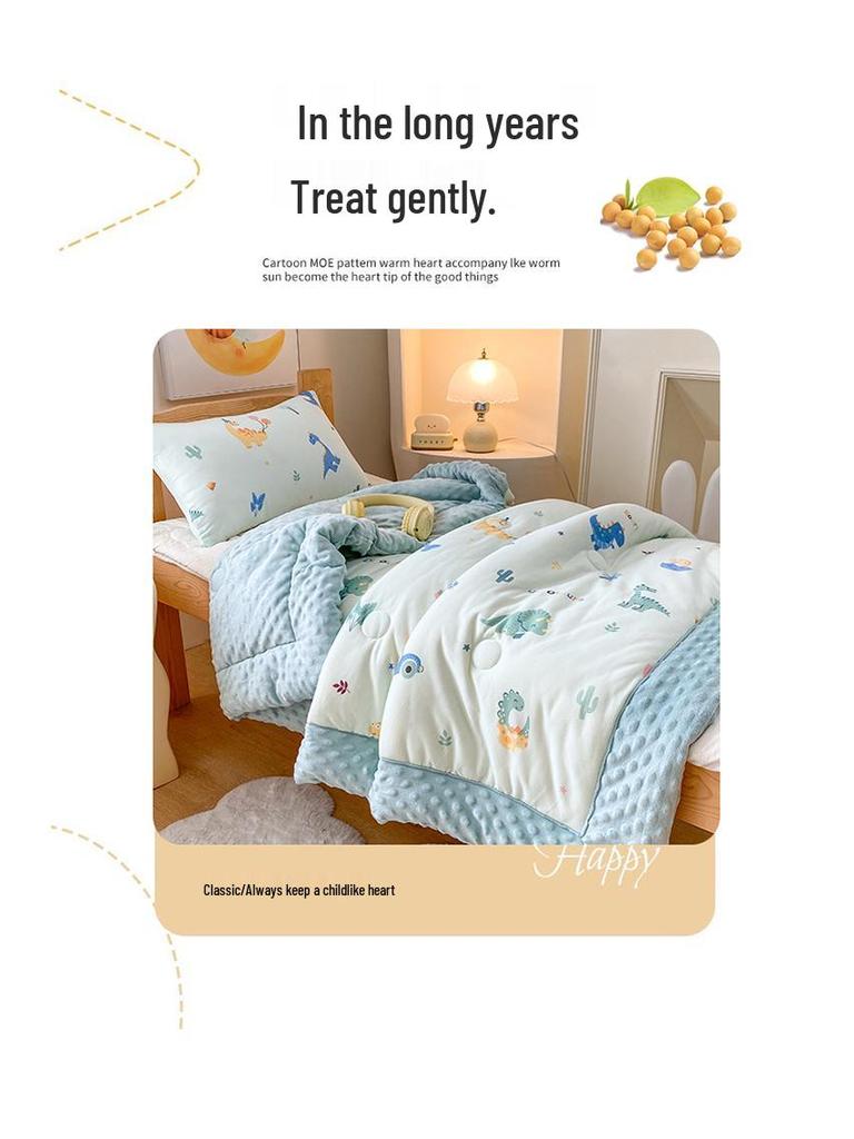 Plapumă Tricotată din Bumbac de Desene Animate pentru Copii - Moale, Lavabilă la Mașină, Plapumă de Iarnă pentru Grădiniță și Somnurile Bebelușilor.