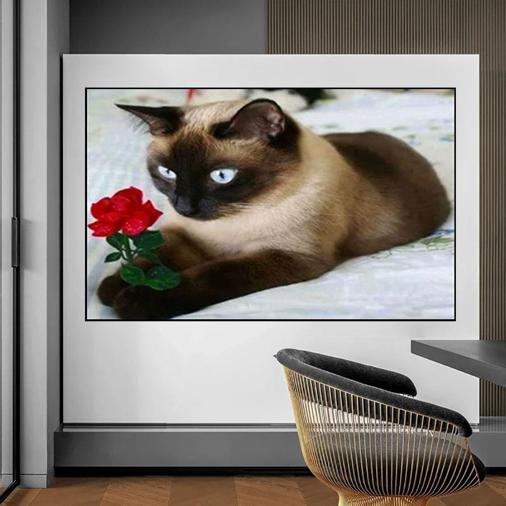 DIY Diamond Painting Kitten Cross Stitch Kit Mosaic Art Diamond Painting Full Circle/Square Diamond Home Decoration