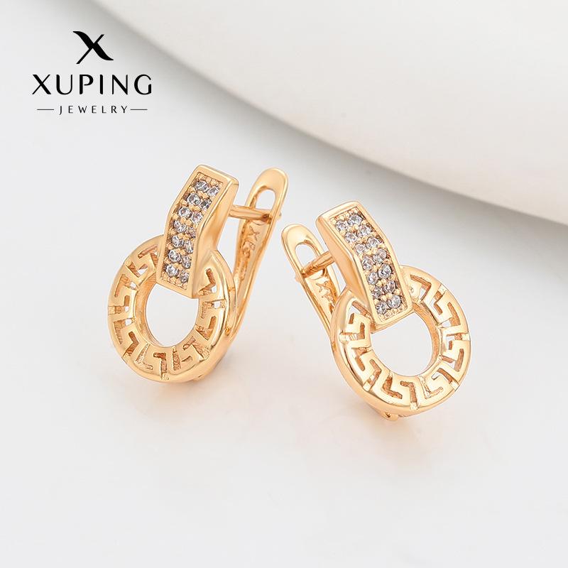 Fashion Russian ear buckle copper alloy plated 18k color simple retro earrings niche personalized earrings