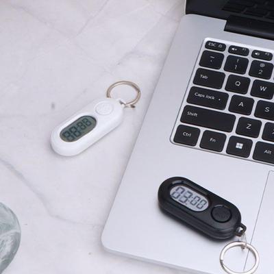 Portable Electronic Clock Keychain Stop Watch Ports Small Stop Timer Keychain LCD Screen Digital Countdown Clock For Sports