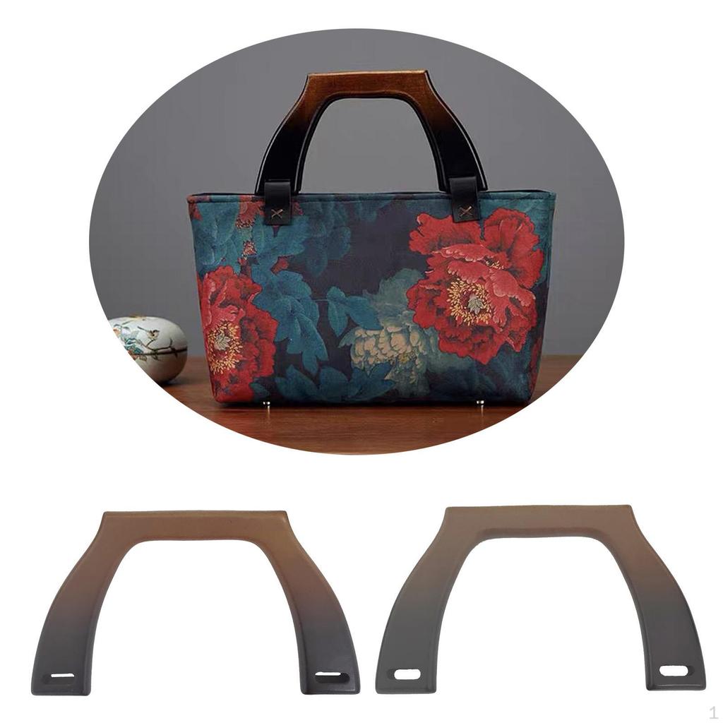 1 paar Solid Vintage Handles Replacement Unisex Wood Purse for DIY Handbags Canvas
