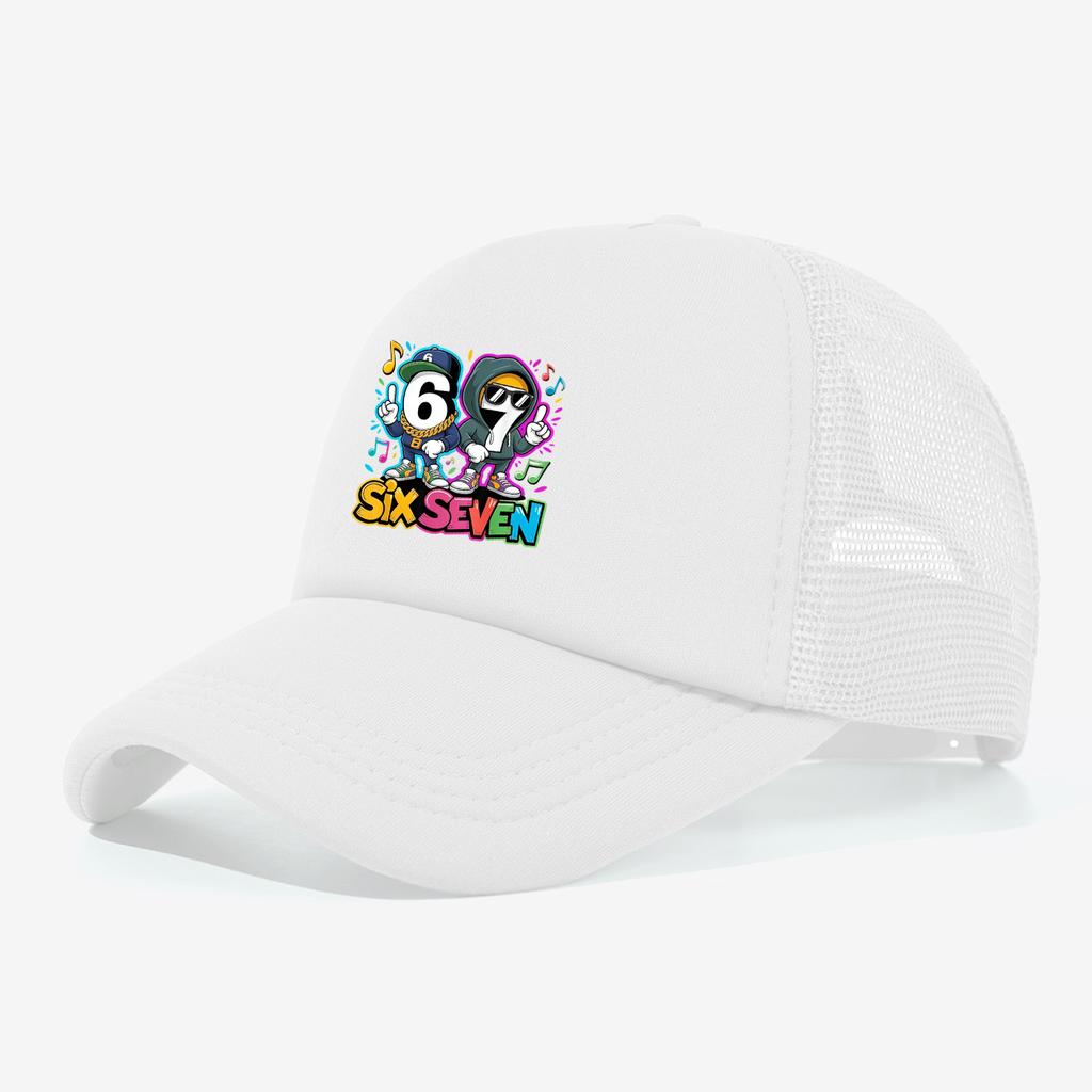 1PC American retro hip-hop 67 mesh hat | Breathable mesh, a must-have fashionable and cool youth for street skateboarders
