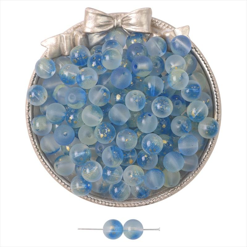 Gold Foil Effect Glass Crystal Beads 8mm Round Spacers for DIY Jewelry 50 Pcs Multi-Colors