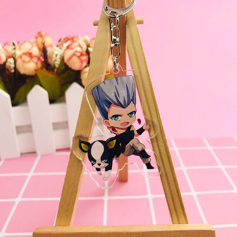 Jojos Adventure Bizarre Key Chain Anime Cartoon Keyring Pendant Acrylic Gifts