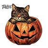 Retro Crackled Paint Ornaments Halloween Wooden Ornaments, Distressed Pumpkin/Cat Decorations, Desktop & Wall Textured Wood Craft Decors for