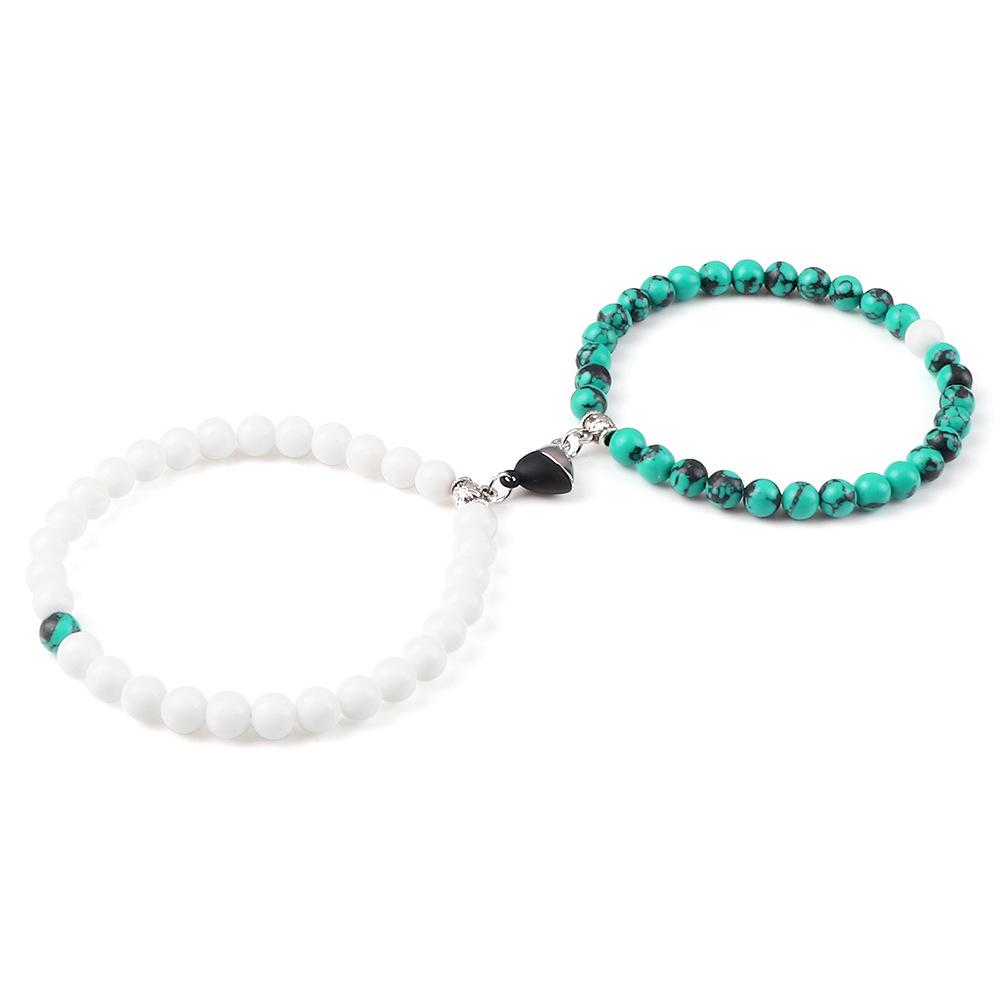 Heart-Shaped Magnetic Couple Bracelet - Best Friend or Sister Gift for Boyfriend - Japanese Korean Student Wristband In Stock