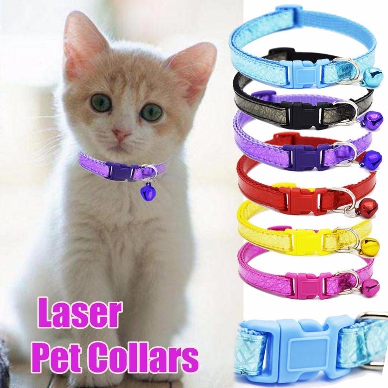 Buy 1 Piece Laser Pet Collars with Bell Adjustable Outdoor Comfortable